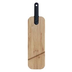 ARTU - Planche à découper en bambou avec couteau noir à charcuterie intégré Trebonn