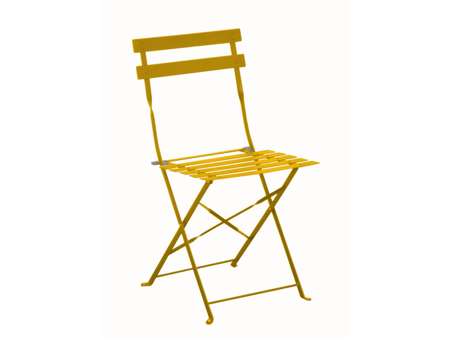 Chaise CUBA pliante en acier epoxy coloris MIEL 
