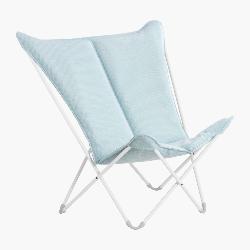 Fauteuil Sphinx  structure acier coloris Kaolin HLE ( haute limite elastique)  toile Hedona Celadon