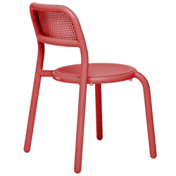 Chaise TONI coloris Rouge industriel, aluminium, L51.3xH80.5xP55cm