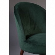 Chaise en velours vert Barbara - Dutchbone