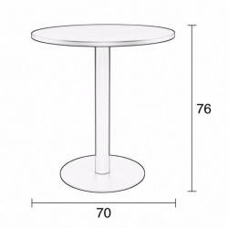 Table Bistro METSU - en acier laqué époxy NOIR - Ø 70 cm - ZUIVER