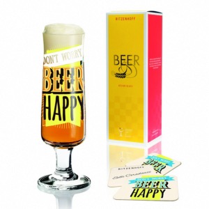 Verre à bière BEER HAPPY avec sous-bock - Ritzenhoff