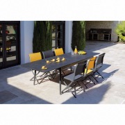 Table Dublin 200/250/300 cm, plateau Trespa®, graphite/stone black - Océo