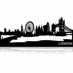 Decoration murale Skyline LONDON 68cm en métal decoupe 