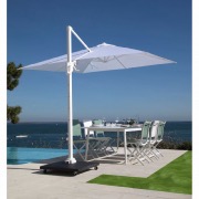 Parasol déporté 3 x 3 m Pendulaire Blanc/blanc - Océo