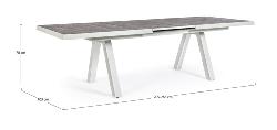 Table extensible KRION Lunar, structure aluminium, dim : L205/265 x P103 x H78 cm Andrea Bizzotto