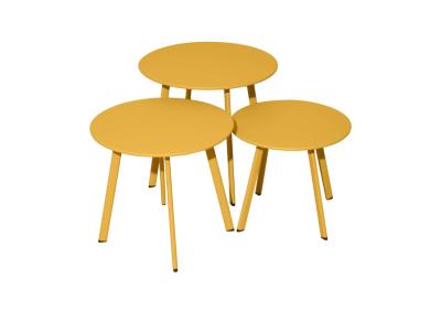 TABLE MASSAI 40, chassis acier epoxy couleur Jaune 40x35 H cm Proloisirs
