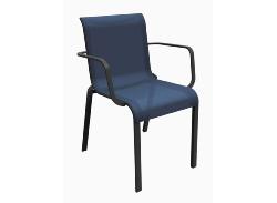 FAUTEUIL CAURO en aluminium coloris GRAPHITE et toile TPEP coloris BELU Oceo