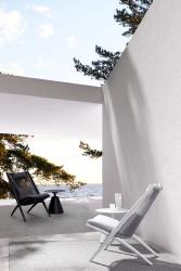 Chaise lounge ALOHA Blanc, aluminium et polyester, tressage avec cordes en polyester Andrea Bizzotto