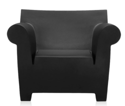 Fauteuil BUBBLE CLUB noir mat en polyethylene teinté dans la masse Kartell