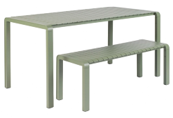 Banc VONDEL en aluminium VERT charge maxi 140kg L129,5XP45XH45cm Zuiver