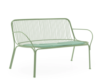 Canapé HIRAY vert en acier zingué peint, L121cmXH67XP68cm design Ludovica+Roberto Palomba Kartell