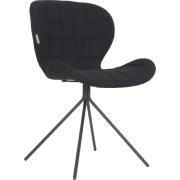 Chaise OMG tissu polyester coloris NOIR ZUIVER