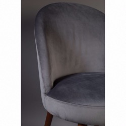 Chaise en velours gris Barbara - Dutchbone