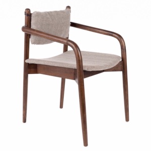 Fauteuil en bois et tissu Torrance - Dutchbone