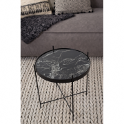 Table d'appoint CUPID marbre coloris noir Ø43x45cm - ZUIVER