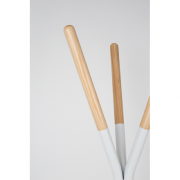 Porte-manteau PINNACLE en pin massif naturel & joint en acier blanc