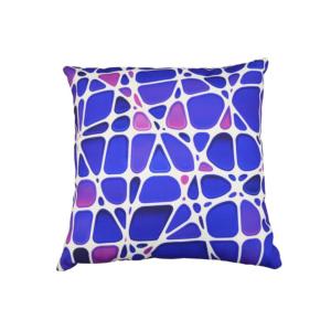 COUSSIN DECOR MOTIF 45x45 GALET BLEU