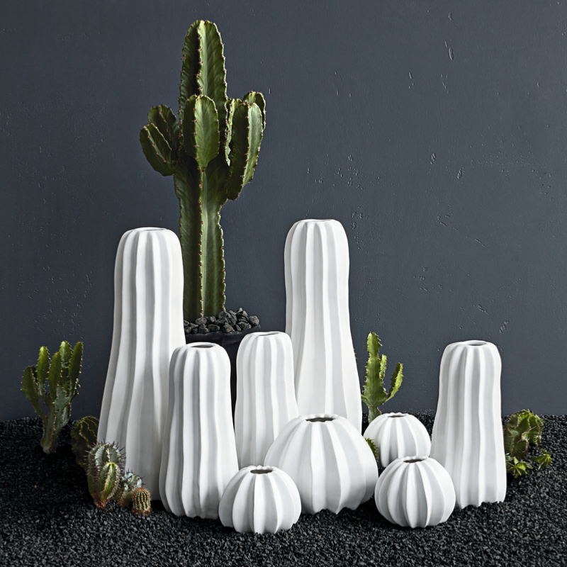 vase cactus, blanc d. 15 cm, h. 42 cm blanc mat ASA