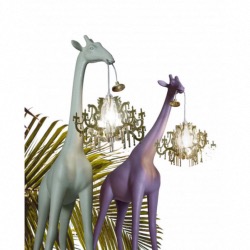 Lampe Giraffe XS In Love en polyethylène coloris Rose Hauteur 100cm design Marcantonio Marque Qeeboo