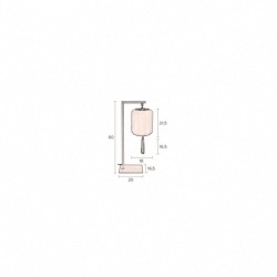 Lampe SUONI Gold L20xP20xH60 cm  Abat-jour or