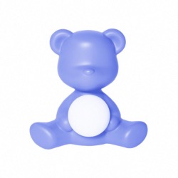 Lampe TEDDY GIRL en polyethylène coloris Bleu ciel  L35XP21XH32cm design Stefano Giovanni