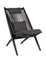 Chaise lounge ALOHA Noire, aluminium et polyester,dim : L66xP84xH98 Andrea Bizzotto