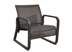 FAUTEUIL LOUNGE QUENZA II, chassis aluminium  GRAPHITE, Toile GRISE 70X78X83 cm Proloisirs
