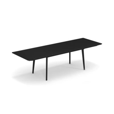 Table PLUS4 allongeable 160/270x90 haut 76cm plateau plein en acier coloris NOIR Emu