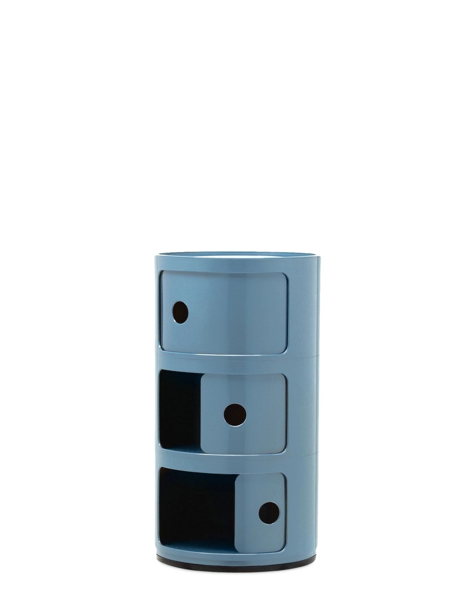 Meuble COMPONIBILI 1969 coloris Bleu Ciel, 3 tiroirs L32XH58,5cm Kartell