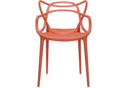Chaise MASTERS rouge orange  en polypropylène modifié teinté Kartell
