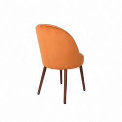 Chaise en velours orange Barbara - Dutchbone