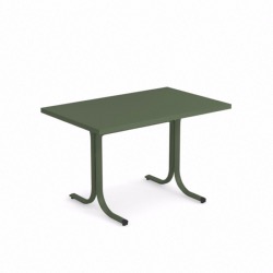 Table System - rabattable bord carré - vert militaire - 80 x 120 cm - EMU