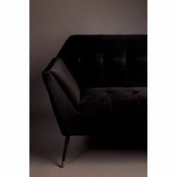 Canapé KATE 2 places - coloris noir tissu velours de polyester - Dutchbone
