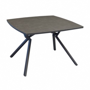 Table Loane 110 x110 châssis époxy GREY Trespa HPL ANTHRACITE 8mm décor mat - OCEO