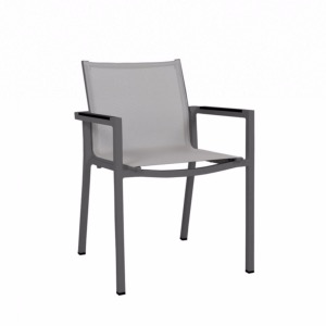 Fauteuil empilable AMAKA gris/gris clair LES JARDINS