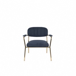 Fauteuil Lounge JOLIEN gold/darkblue Rembourrage en tissu mixte(95% polyester, 5% nylon) 