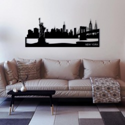 Decoration murale Skyline New York 40cm en métal decoupe 