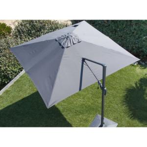 Parasol deporte Papillon orientable 3X3 Toile polyester 210GR GREY mât aluminium gris