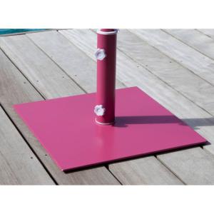 Pied acer coloris FRAMBOISE 45x45x2cm, tube Ø38/48mm, avec 2 vis de blocage