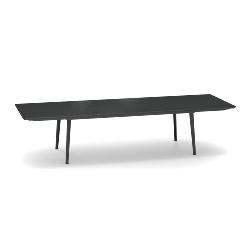 Table PLUS4 allongeable 220/330x110 haut 76cm plateau plein en acier coloris NOIR mat Emu