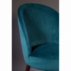 Chaise en velours bleu pétrole Barbara - Dutchbone