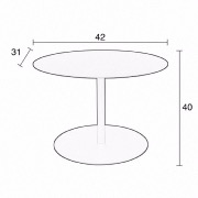 Table d'appoint Snow Noire Ronde - Zuiver