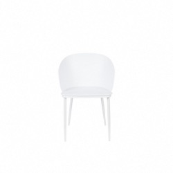 Chaise GIGI blanche Coque en plastique polypropylène pieds en acier enduit de poudre 