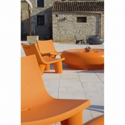 Chaise Lounge LOW LITA en polyesthylène coloris orange - SLIDE
