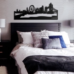 Decoration murale Skyline LONDON 68cm en métal decoupe 