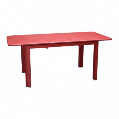 Table EOS 130/180X80 74cm hauteur en aluminium rouge allonge papillon
