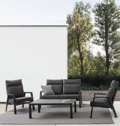 Fauteuil Inclinable KLEDI Anthracite, structure aluminium, dim : L72xP81xH98 Andrea Bizzotto