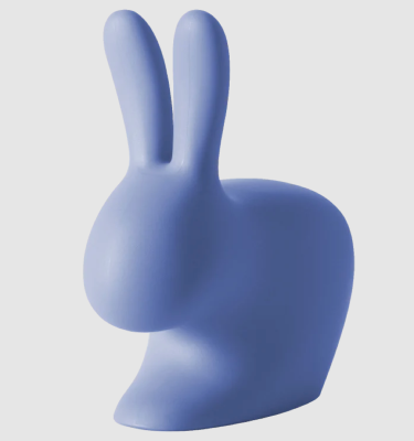 Chaise LAPIN "Stefano Giovanni" en polyéthylène coloris light blue, hauteur assise 45cm Qeeboo